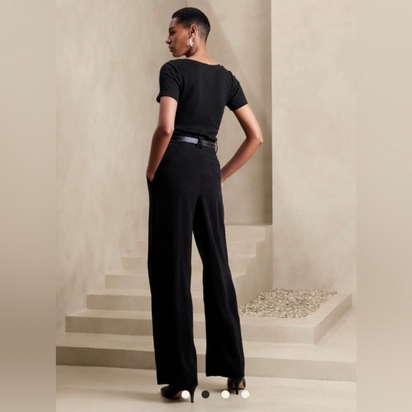 NWT! Banana Republic Black Drapey Wide-Leg Pant - Multiple Sizes🤎 - Picture 3 of 6
